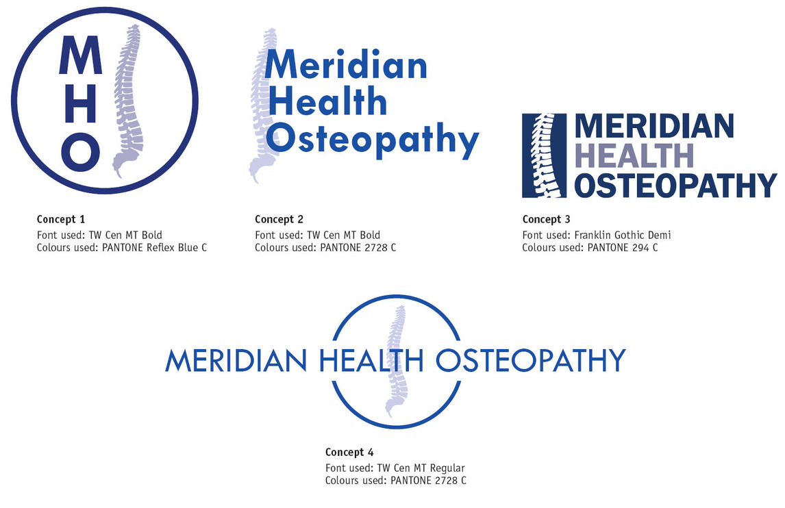 Meridian Health Osteopathy | Logo Design and Drafts